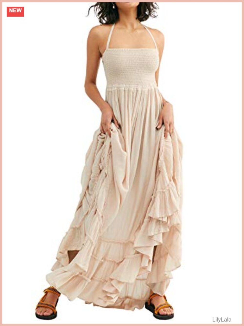 Womens Cotton Rayon Boho Backless Halter Maxi Dress Summer Beach